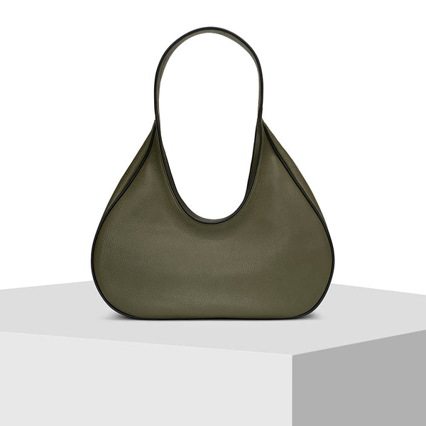 Olive Green Leather Tote Bag Tiger Fish