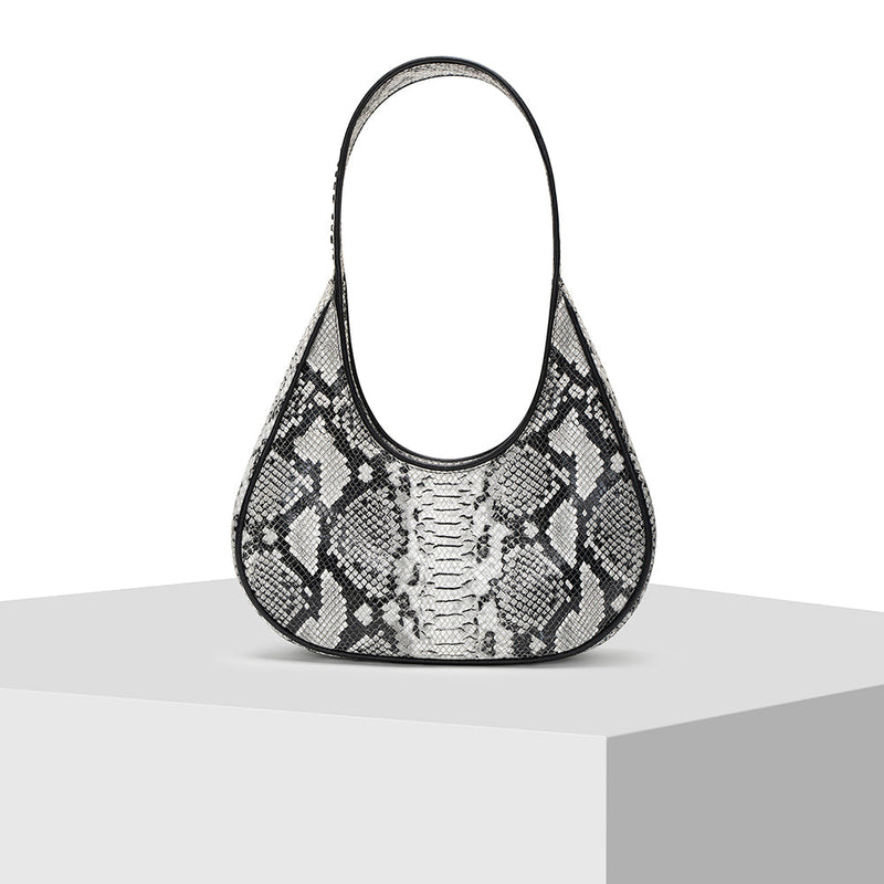Black and White Leather Tote Bag Tiger Marrón 