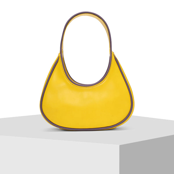 Yellow Leather Tote Bag Tiger Fish