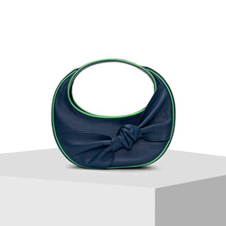 Blue Leather Tote Bag Tiger Fish