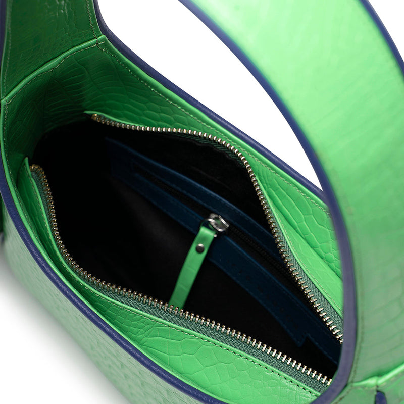 Light Green Leather Tote Bag Tiger Marrón x Nitya Arora