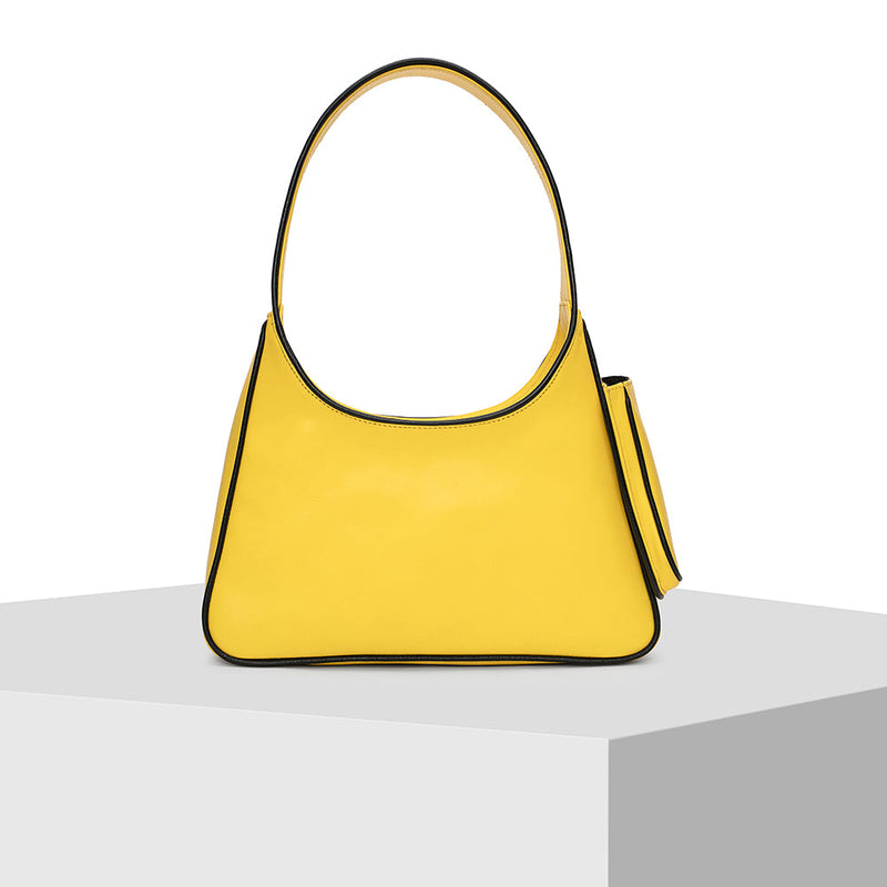 Yellow Leather Tote Bag Tiger Fish