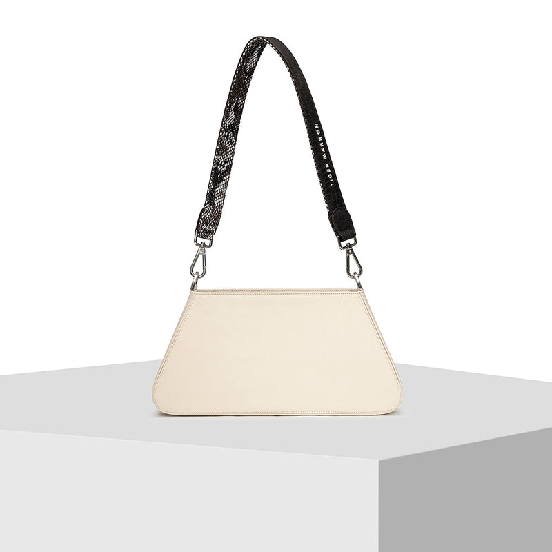 Brown and Cream Leather Tote Bag Tiger Marrón x Nitya Arora