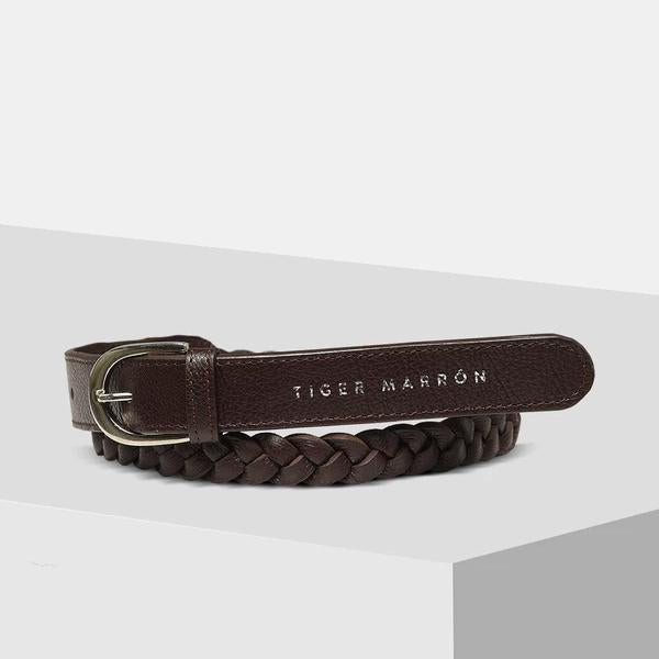 Brown braided belt for ladies