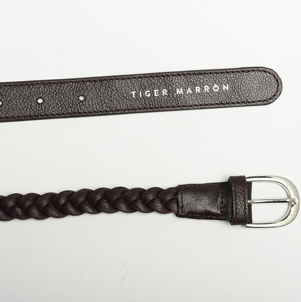 Brown designer braided belt for ladies
