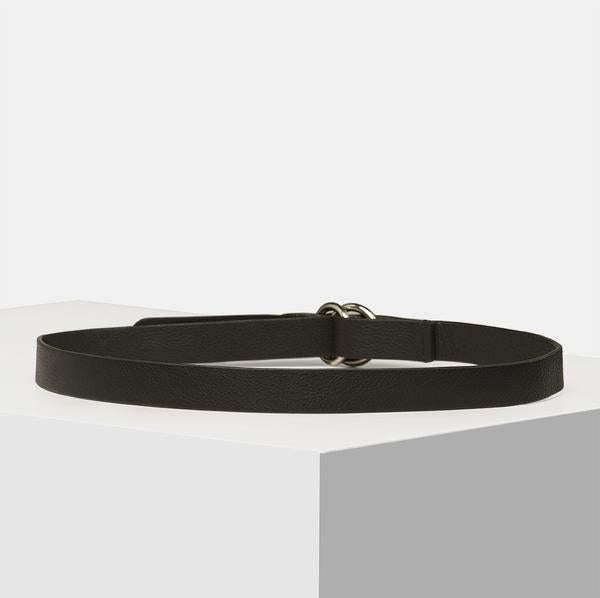 Designer dark brown leather belt for women