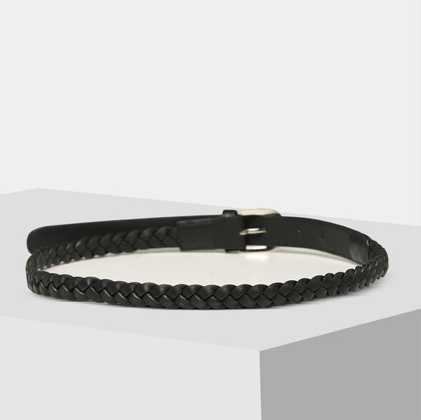 Black braided belt for ladies