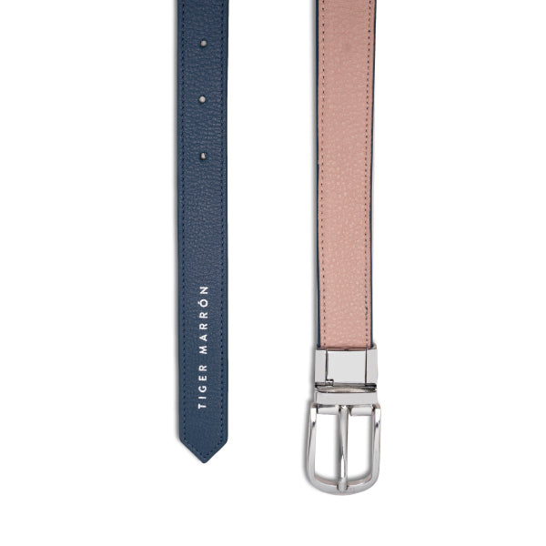 BLUE & PINK braided leather belt