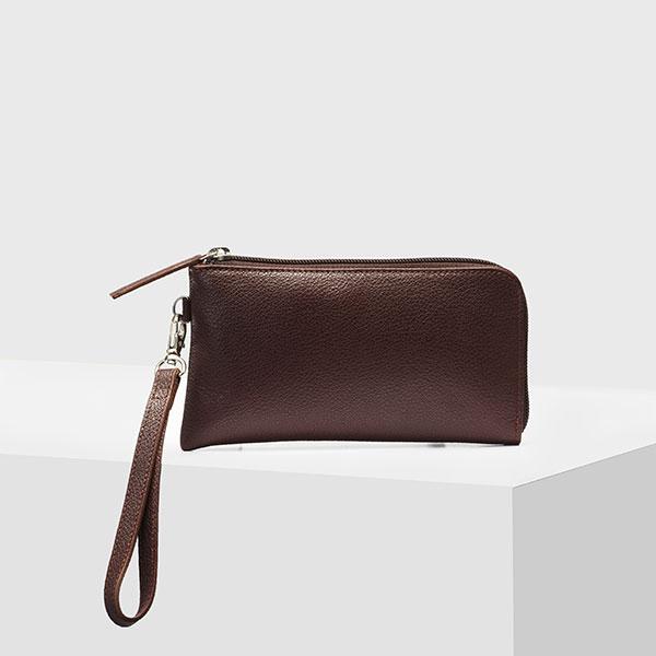 bespoke leather wallet for women - Wine Brown