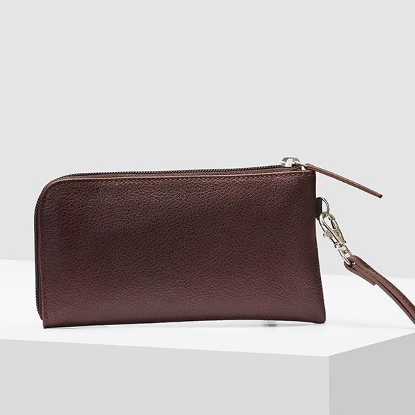 Designer wine Brown leather wallets for men