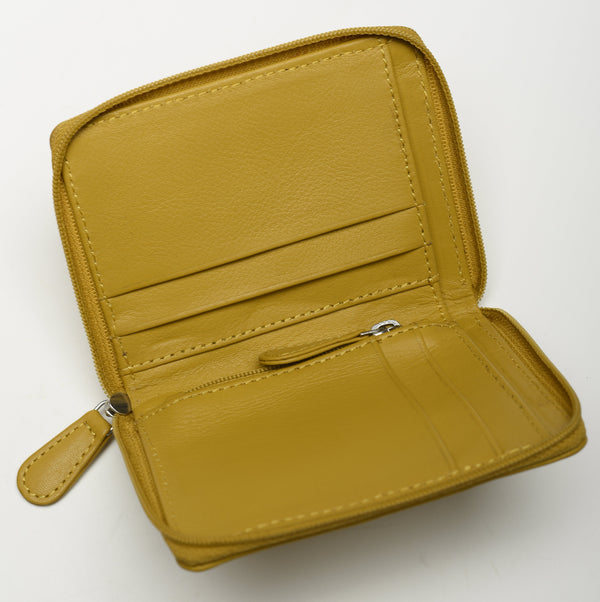 mustard women leather wallet