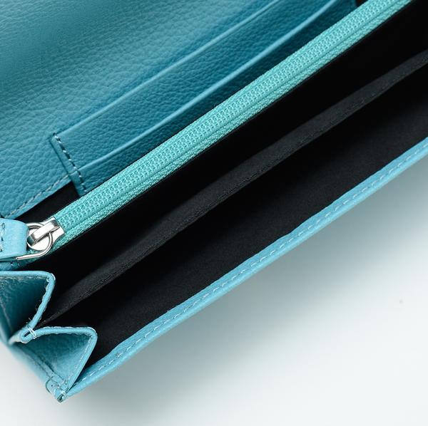 aqua leather wallet women -  Butterfly Effect 