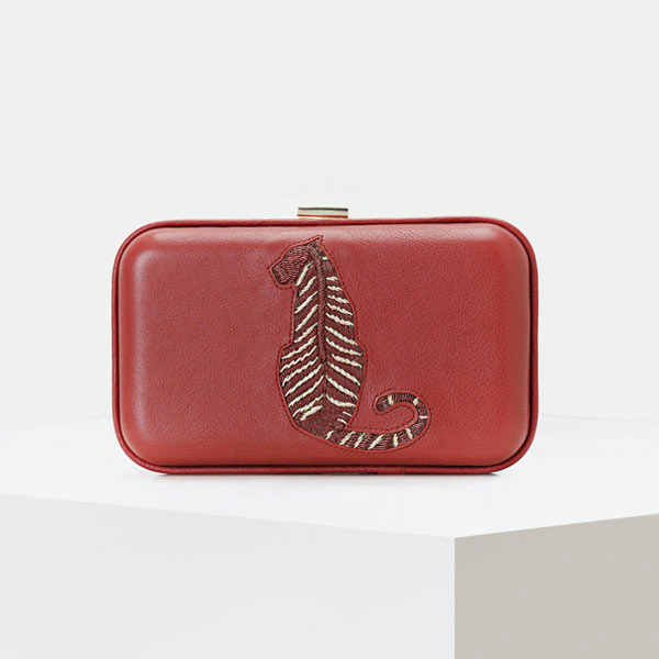 Red and gold clutch purse hot sale