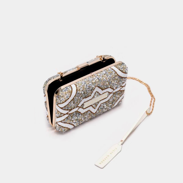 White Silver & Gold Clutch Bags 